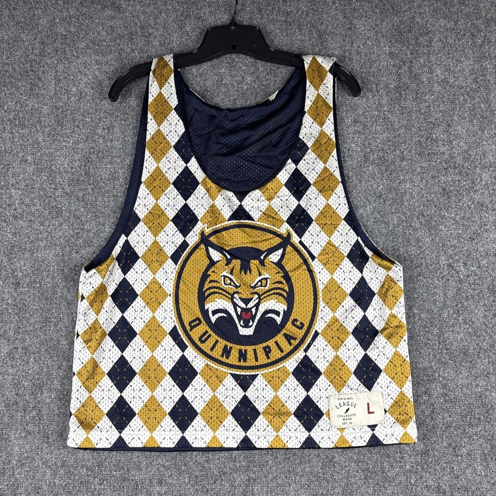 League Quinnipiac Bobcats Reversible Mesh Jersey Argyle Tank Top Mens L